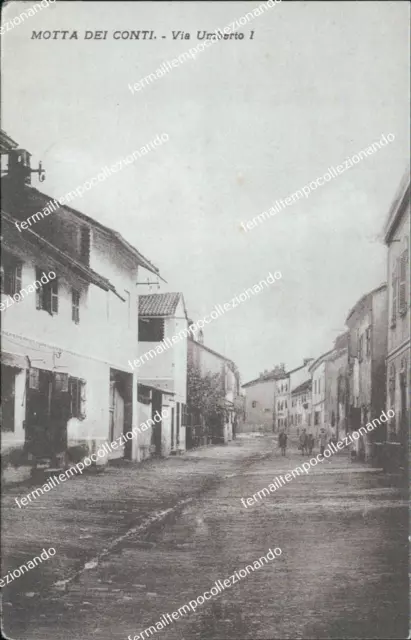 bt65 cartolina motta dei conti via umberto I provincia di vercelli piemonte