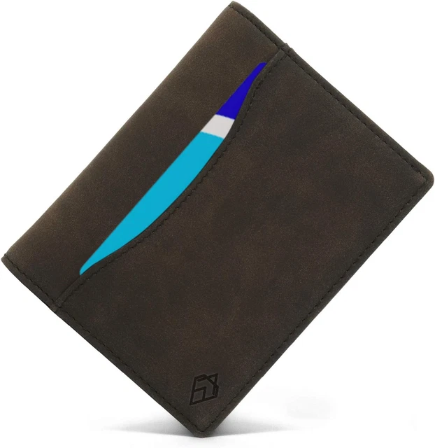 BULLCAPTAIN PORTA CARTE Di Credito ID Uomo Blocco RFID In Vera Pelle - Foto 12