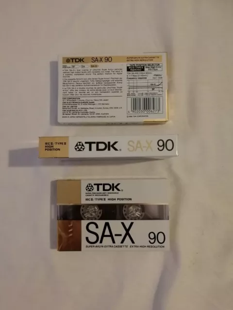 1 x TDK SA-X 90 High Position IEC II Type II NEU & OVP in Folie Tape Kassette