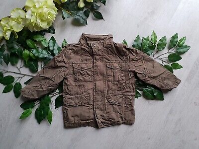 Boy's GAP khaki green denim lined jacket coat size 18-24 Months
