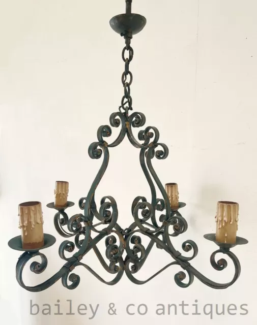 Antique French Iron Chandelier Provincial - FR648