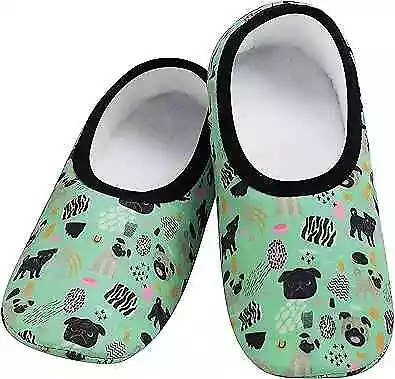 Women's Slipper Socks | Cozy House Shoes | Comfy Slip Ons | Fun Medium Green