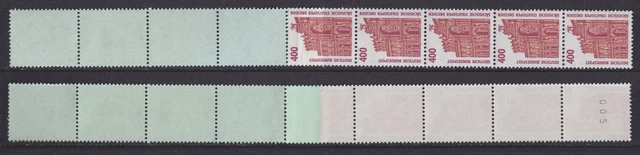 Bund 1562 RM Rollenende 5+4 grautürkis SWK 400 Pf postfrisch gelbe Gummirung