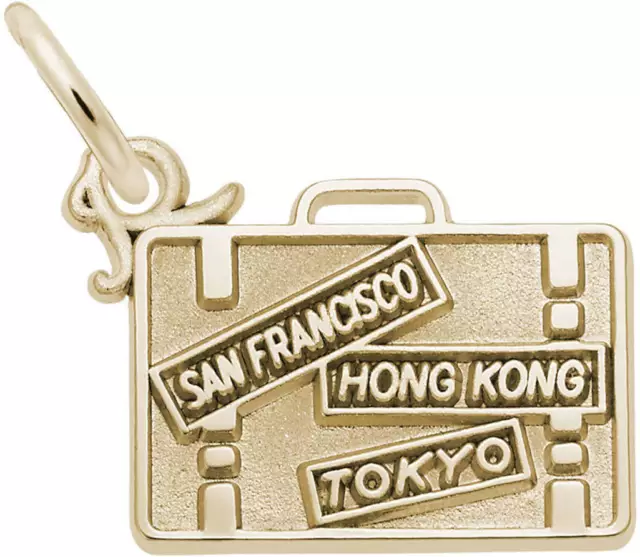 Gold-Plated 925 San Francisco, Hong Kong, Tokyo Suitcase Charm by Rembrandt