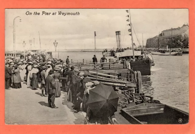 Weymouth on the Pier Paddle Steamer Social History pc 1911 Valentines  AH356