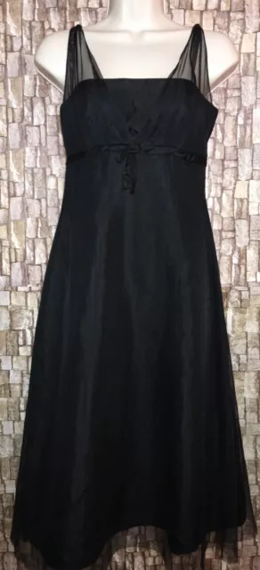 Davids Bridal Sleeveless Tulle Overlay Black Lined Bridesmaid Dress Women's Sz 2