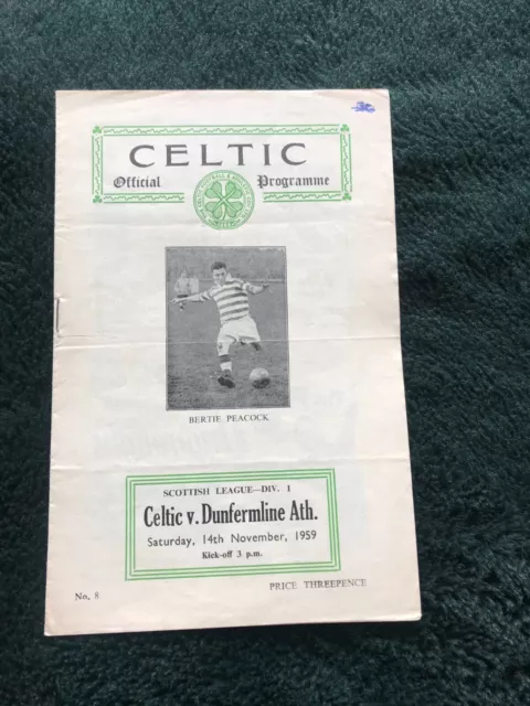 Celtic v Dunfermline 14th Nov 1959 Scottish League Div 1