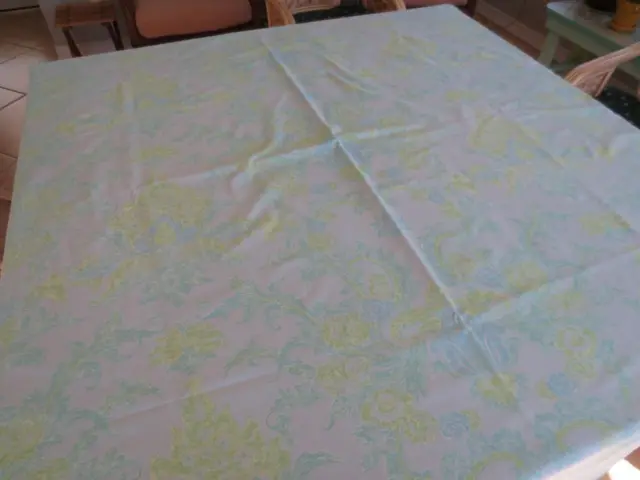 Paisley Floral Print Round Tablecloth 66" in Tropical Colors