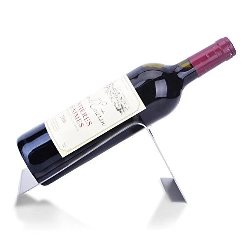 CdyBox Stainless Steel Wine Rack Single Wine Bottle Holder Rack Display Silver