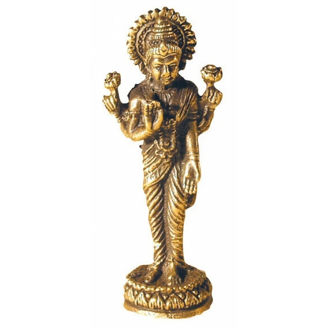 Lakshmi Messing Statue 4cm - Göttin Des Reichtums & Wohlstands