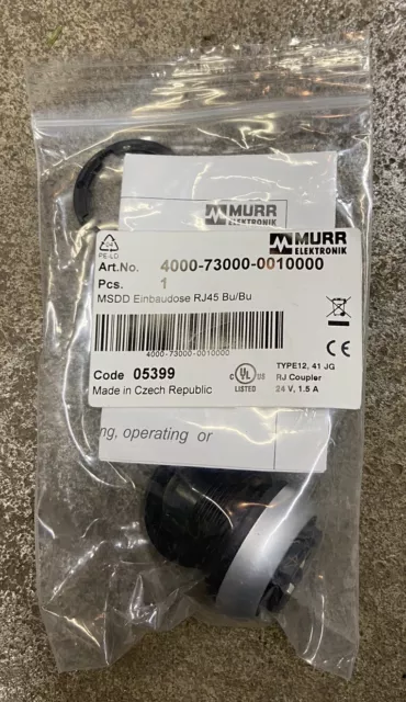 Murr 4000-73000-0010000 MSDD Socket RJ45 BULKHEAD NEW FACTORY BAG