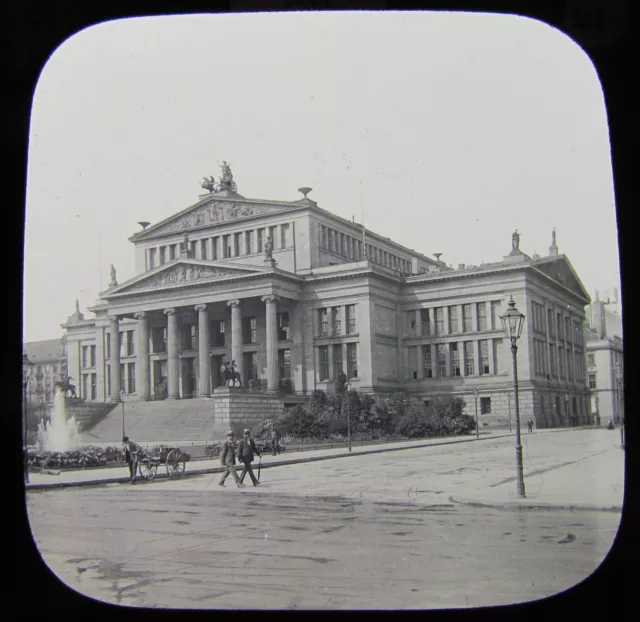 Glass Magic Lantern Slide ROYAL DRAMATIC THEATRE  BERLIN C1890 GERMANY