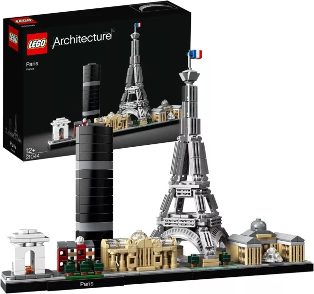 LEGO 21044 Architecture Paris, Modellbausatz mit Eiffelturm und Louvre-Modell