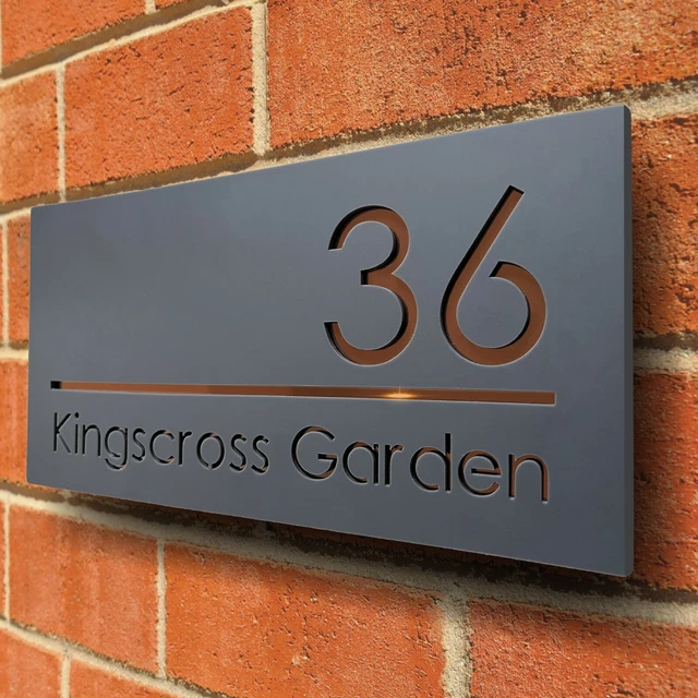 Door Sign House Numbers Laser Cut Anthracite Custom House Numbers Address Plaque