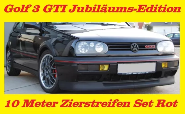 Zierstreifen Dekorstreifen für Golf 3 GTI Jubi Edition Aufkleber Stoßstangen 5mm 3