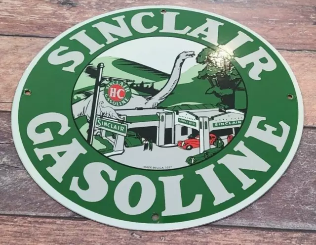 Vintage Sinclair Gasoline Porcelain Gas Oil Pump Plate *Make Offer* Service Sign