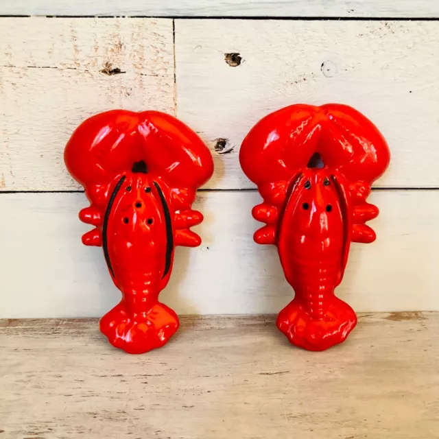 Vintage 1950’s Ceramic Lobster Salt And Pepper Shaker Set Made In Japan