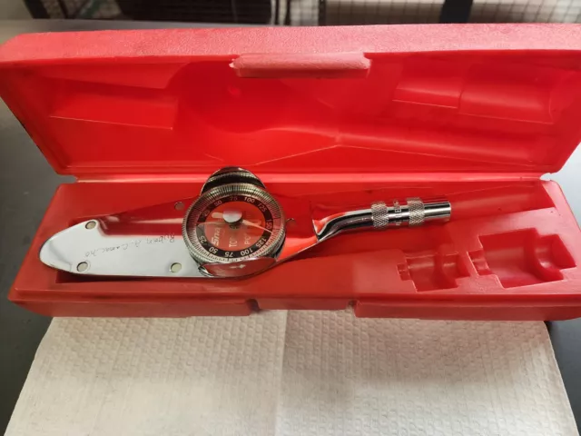 SNAP-ON TE12FUA Torqometer 3/8” Drive Torque Wrench W/Case Excellent Condition