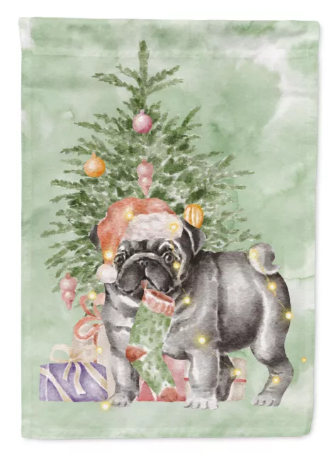 Pug Black Christmas Presents and Tree Flag Garden Size CK8232GF