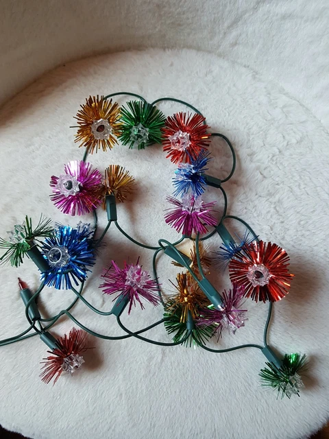 Guirlande électrique Vintage Clignotante Pour Sapin De Noël - Lampes Multicolores Forme Fleur - Occasion Fonctionnelle