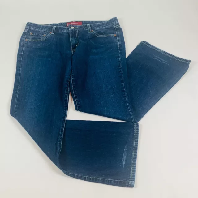 Levis 518 Womens Jeans 13M Blue Superlow Bootcut Dark Wash