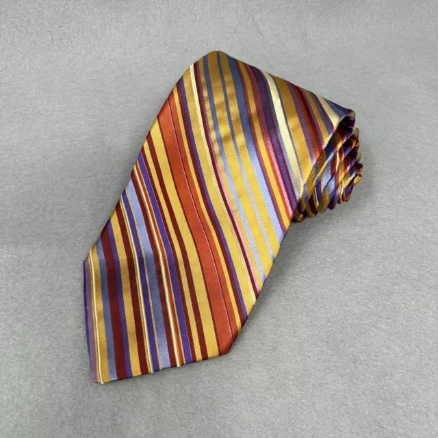 Ted Baker London Necktie Tie Mens Multicolor Striped Silk Hand Tailored in USA