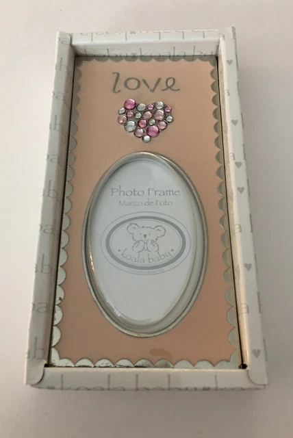 Koala Baby 2.5x1.5 Love Girl Metal Picture Frame With Decorative Gems.  New.