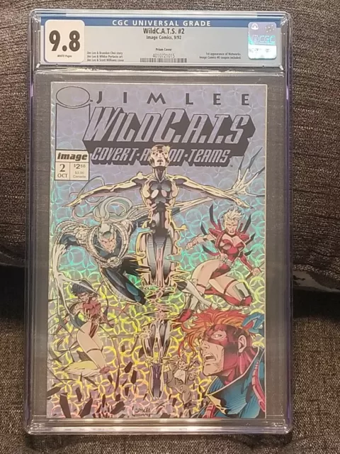 Wildcats #2 Cgc 9.8 Graded Image Comics 1St Wetworks! 1St Prism Cover! Coupon #0