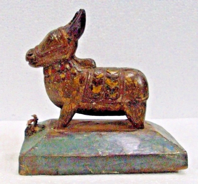 Old Rare Collectible Hand Carved Tribal Wooden Cow Figure #2