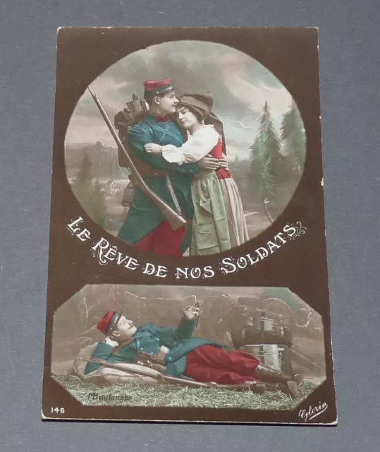 Cpa Patriotic War 14-18 Postcard 1914 The Dream Of Our Soldiers