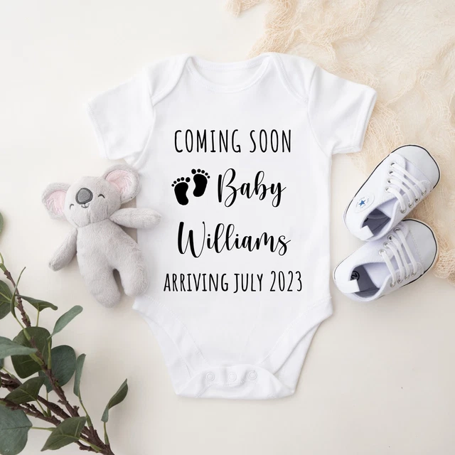 Personalised Baby Vest Custom Baby Grow Pregnancy Announcement 2024 Due Date