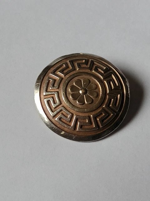 Broche Ancienne Normandie Toujours Fidèle – Métal Argenté Et Laiton – Vintage