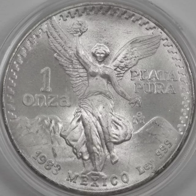 1983 1oz Mexican Libertad Brilliant Uncirculated Mexican In Special Capsule!
