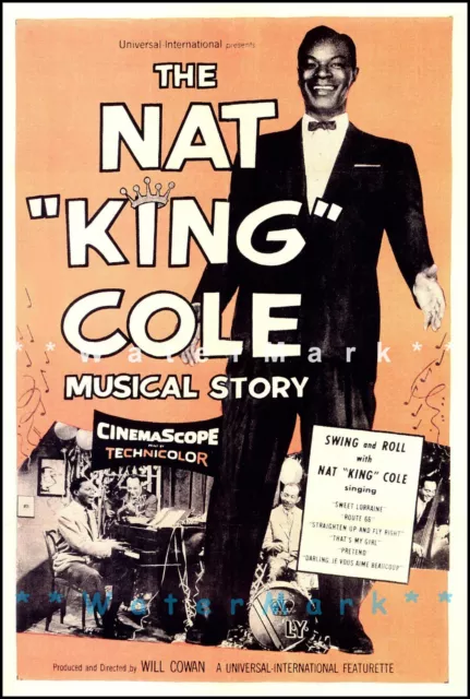 The Nat King Cole Story 1955 Film Musical Vintage Poster Print Retro Style Ad