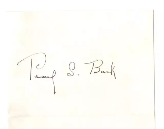 Pearl S. Buck Signed Page 1969 w/ Envelope / Autographed Writer Nobel Prize