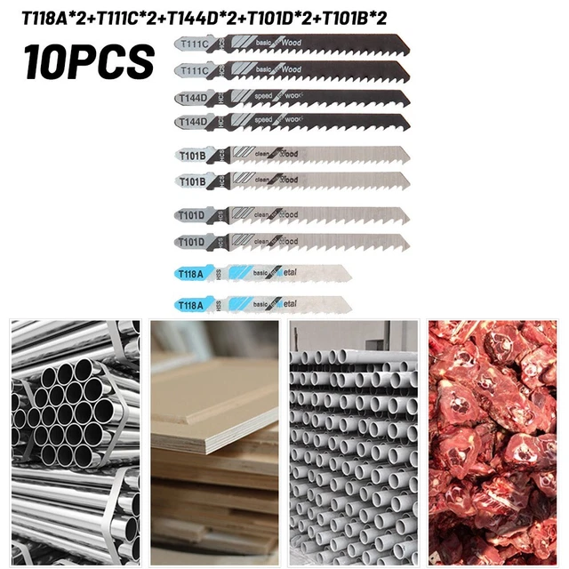Versatile set di lame per gambo a T 10 pz per lavorazione precisa del legno e de