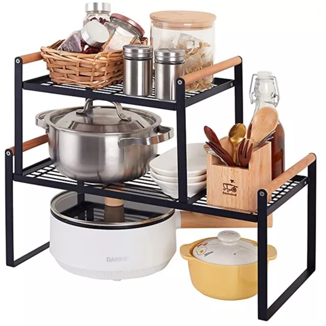 Kitchen Storage Rack Organizer Shelf For Pan Countertop Cabinet Pantry  Useful