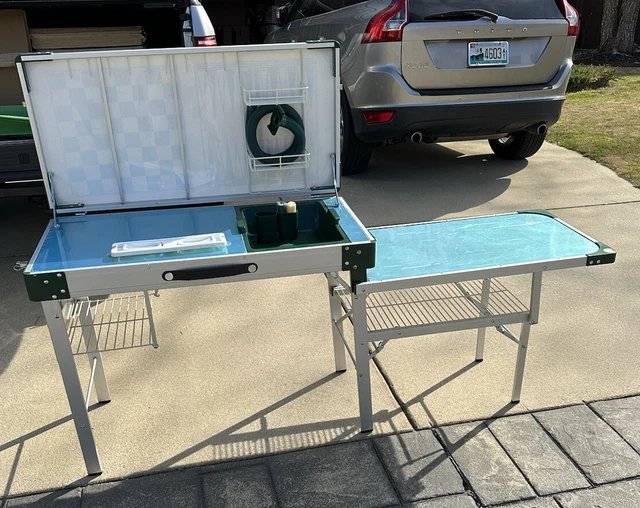VINTAGE COLEMAN CAMPING Kitchen Outdoor Portable Folding Game Table