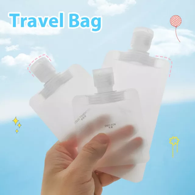 5Pcs Portable Dispenser Bag Cosmetic Lotion Shower Gel Shampoo Facial Clean~m'