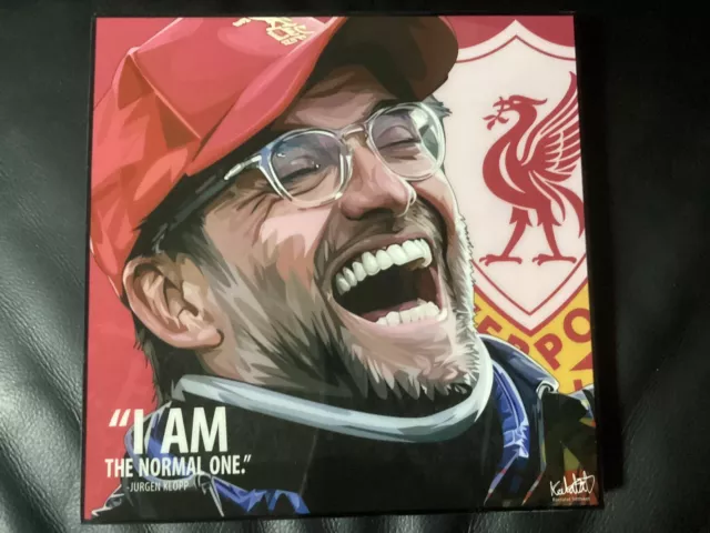 Bild POP ART Jürgen Klopp, FC Liverpool,  Poster im Holzrahmen 25x25cm NEU