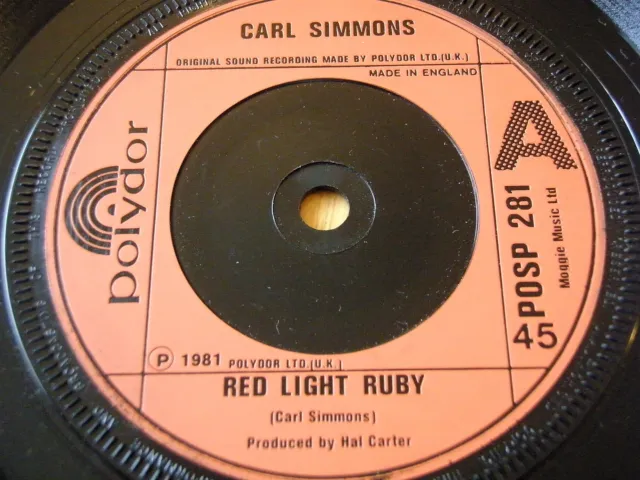 Carl Simmons - Red Light Ruby  7" Vinyl (Ex)