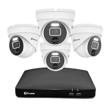 Swann 4 Camera 8 Channel 4K Ultra HD Indoor Outdoor Wired Surveillance DVR
