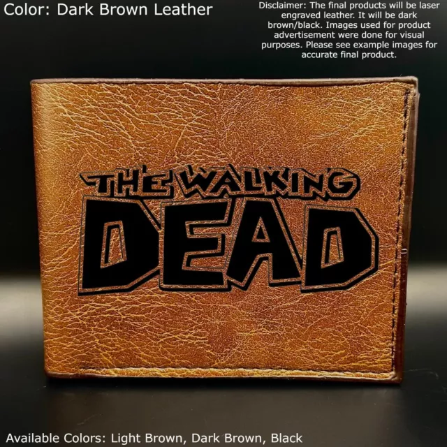 Custom Engraved THE WALKING DEAD Leather Bifold Wallet - Color Choices