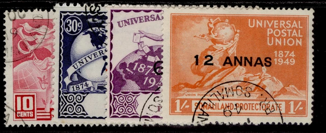 SOMALILAND PROTECTORATE GVI SG121-124, anniversary of UPU set FINE USED. Cat £11
