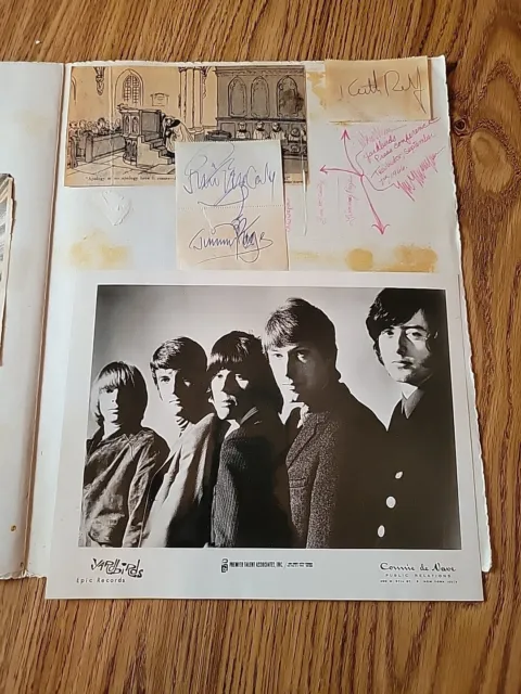 The Yardbirds w/ Jimmy Page authentic signatures  LA press conference Sept 1966!