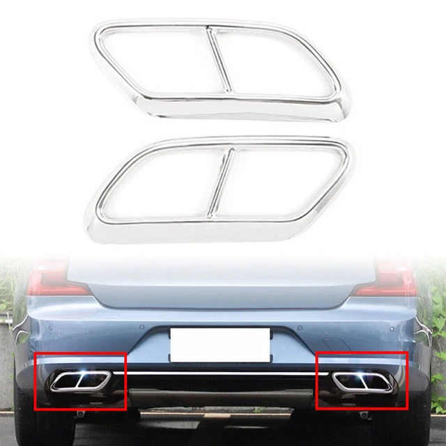 Silenziatore terminale acciaio inox copertura terminali finitura argento per Volvo V90 S90 16-20