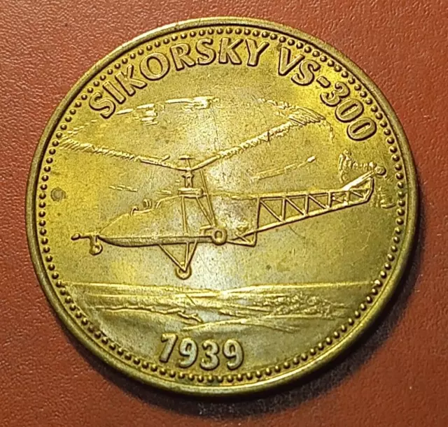 *Shell* Aviation Commemorative Token* Sikorsky VS-300 * Cond- EF*