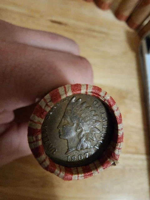 Roll Of Sealed Wheat Pennies 1907 Indian 1917 D Lincoln Unsearched