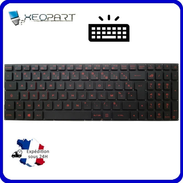 Clavier AZERTY Français Original Pour Asus ROG G56J / G550J - Rétroéclairé Rouge