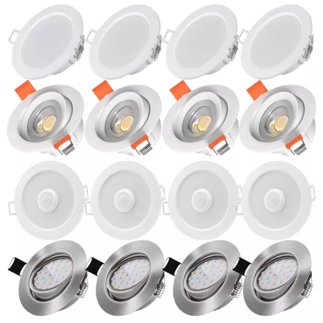 12x LED Einbaustrahler Einbauleuchten Deckenleuchte Set Einbau Spot 4W/5W/6W